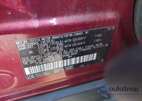 2019 Toyota Rav4 Xle from USA, damaged, VIN 2T3W1RFV1KW013322